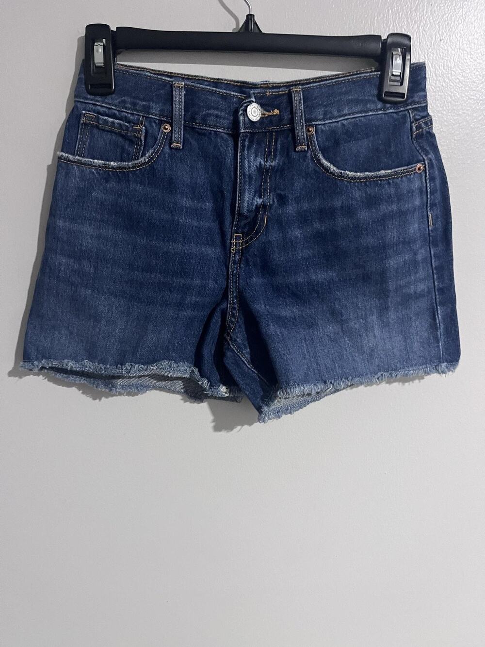 Old Navy Cut-Off Shorts Teens 12 Blue Denim Frayed 5-Pocket Casual Summer